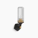 60W 1-Light 16.5in. Wall Sconce in Black Moderne Brass