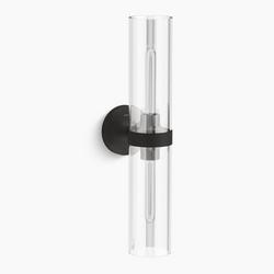 2-Light 22 in. Tall Bathroom Sconce in Matte Black
