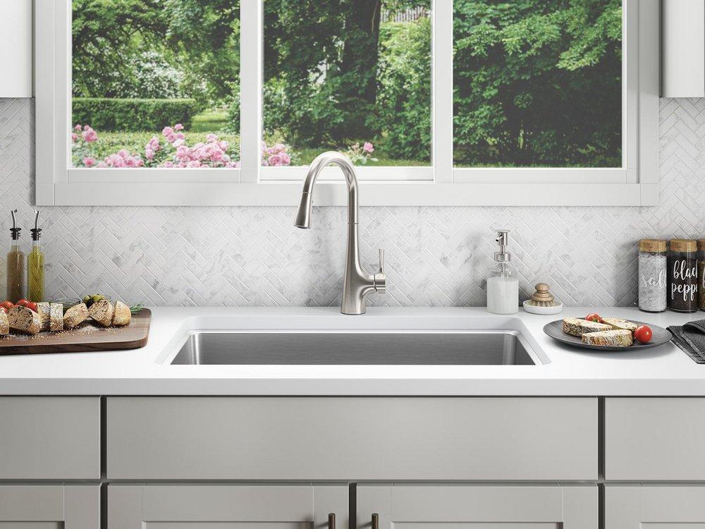 32-1/4 in. Undermount Stainless Steel Single Bowl Kitchen Sink 