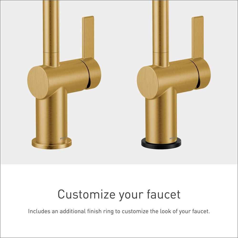 Moen Brushed Gold Single Handle Pull Down Voice Activated Kitchen Faucet 