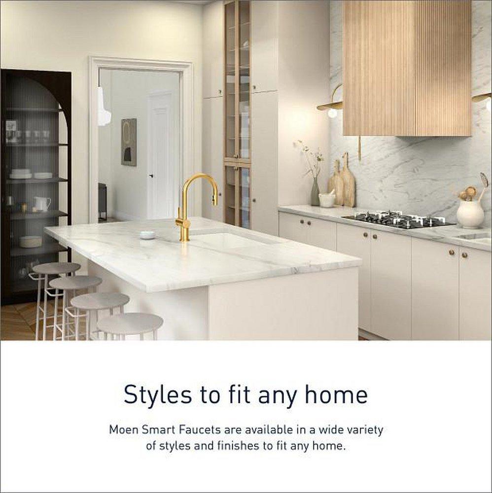 Moen Brushed Gold Single Handle Pull Down Voice Activated Kitchen Faucet 