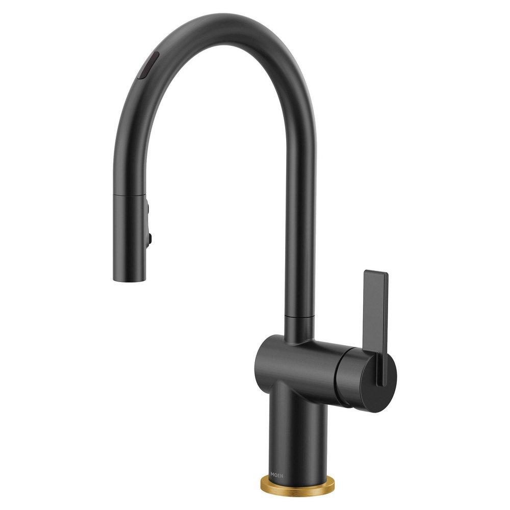 Moen Matte Black Single Handle Pull Down Voice Activated Kitchen Faucet 