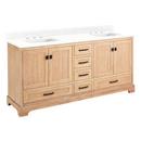 Signature Hardware Driftwood Floor Mount Vanity in Driftwood with Feathered White Quartz 