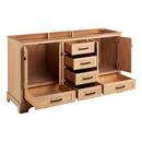 *CVR* 60 DOUBLE VANITY WITH RECT UNDERMOUNT SINKS  DRIFTWOOD BROWN  ABSOLUTE BLACK NO FAUCET HOLES 