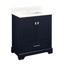 30 in. Floor Mount Vanity in Midnight Navy Blue with  Artic White Quartz 