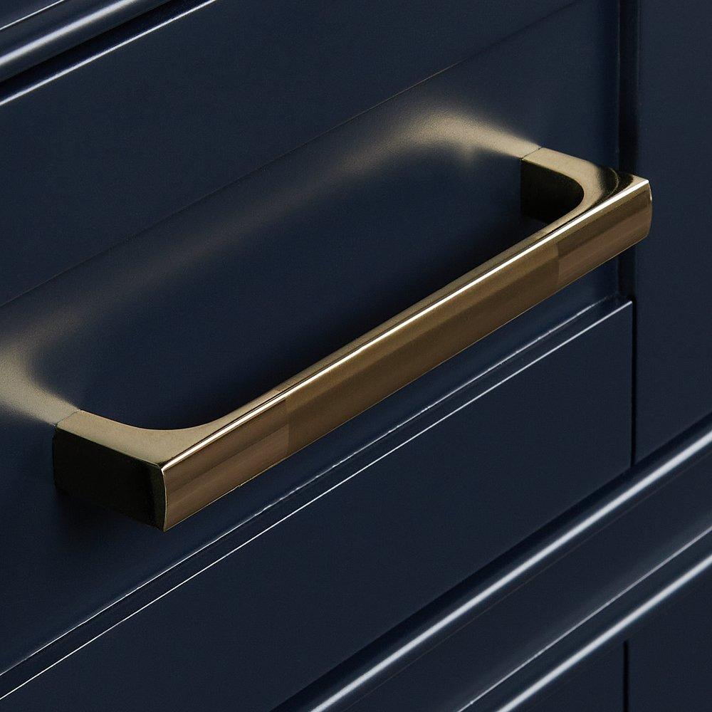 *CVR* 30 VANITY WITH RECT UNDERMOUNT SINK  MIDNIGHT NAVY BLUE  CARRARA MARBLE NO FAUCET HOLES 