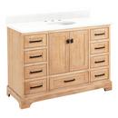 *CVR* 48 VANITY WITH UNDERMOUNT SINK  DRIFTWOOD BROWN  FEATHERED WHITE QUARTZ WIDESPREAD 