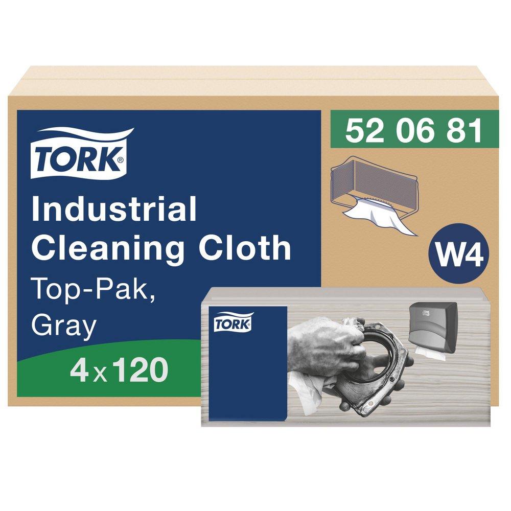 Tork Grey 16-3/10 x 14 in. Polyester Cleaning Cloth (Case of 120, Pack of 4) 