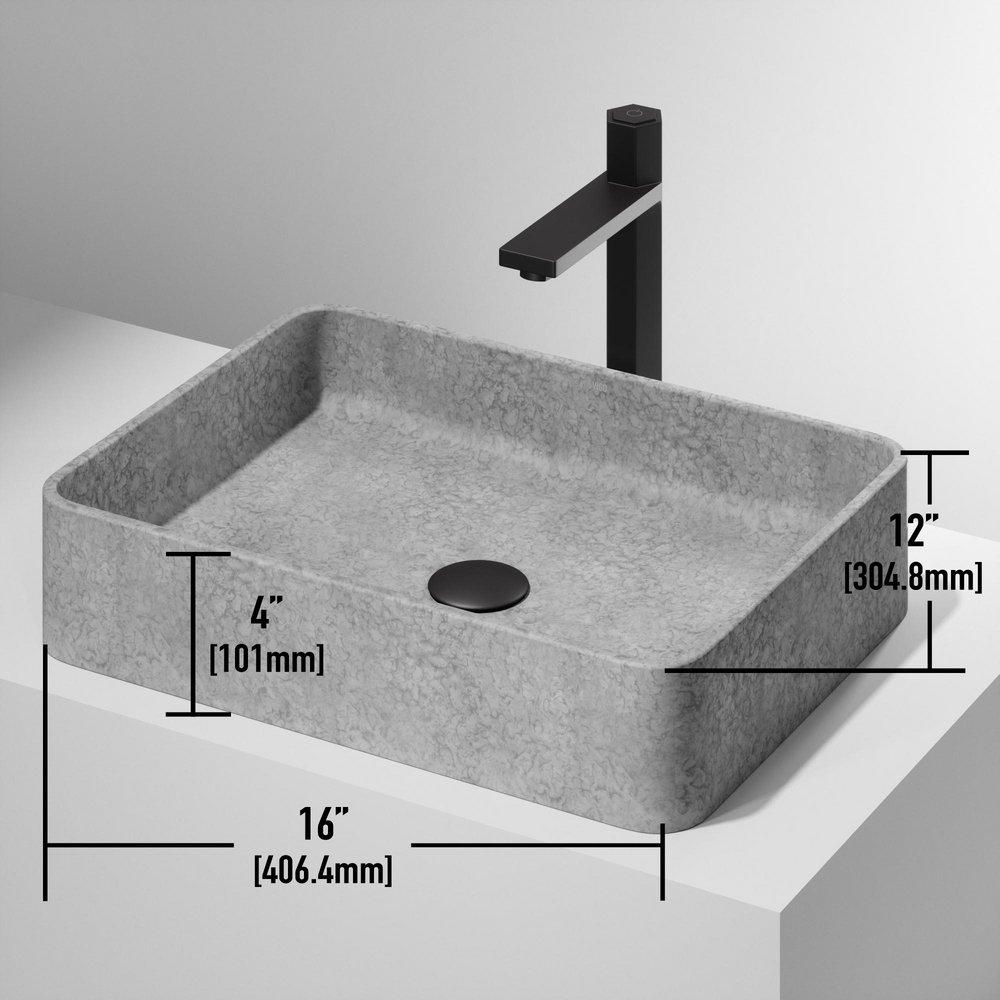 16X12 1H 1B CNCRT TM LAV SINK GREY 