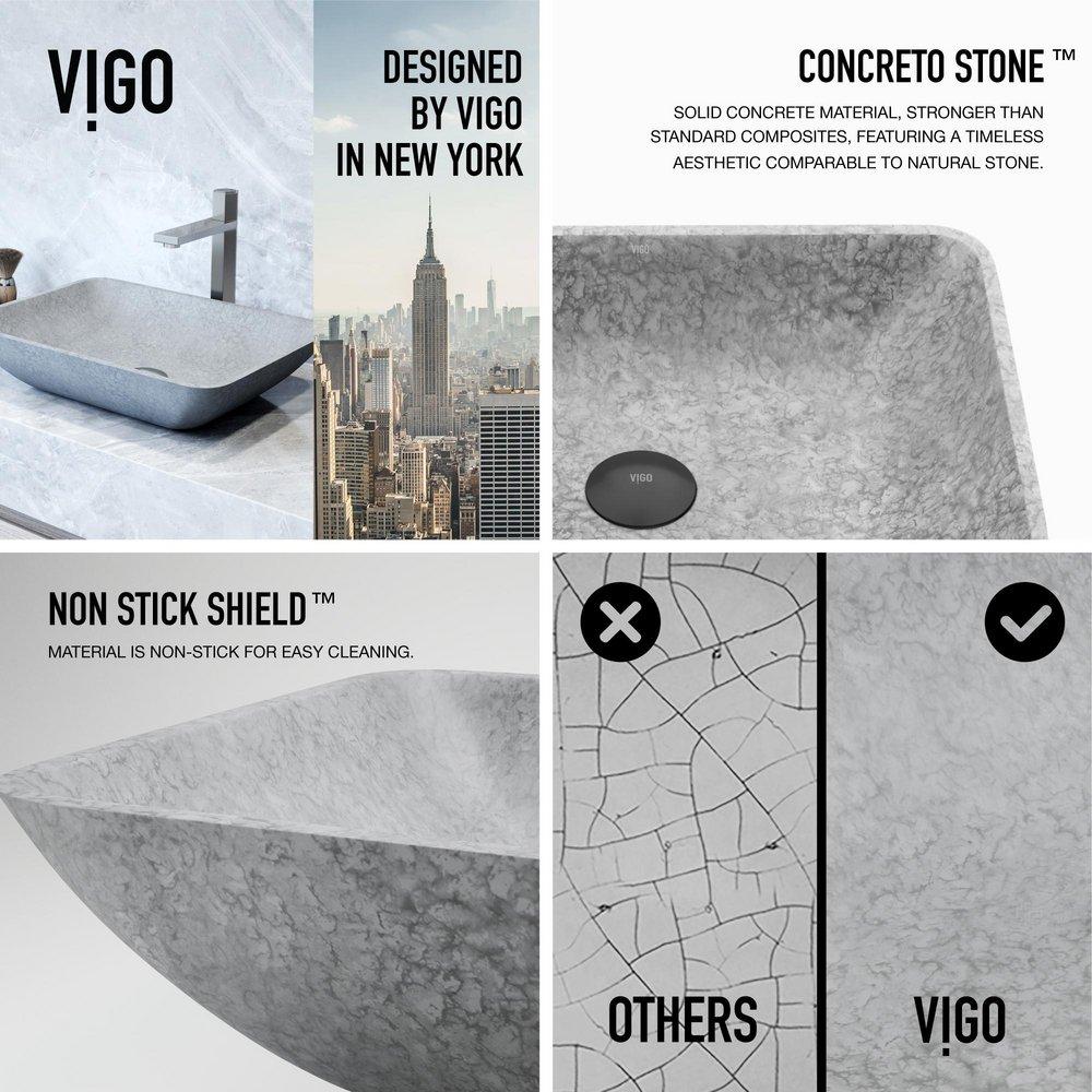 18X13 1H 1B CNCRT TM LAV SINK GREY 