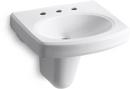 22 x 18 in. Oval wall-mount Widespread Bathroom Sink in White