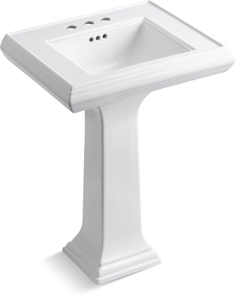 24 x 19 in. Rectangular Pedestal Sink and Base in White 