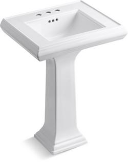 24-3/16 x 19-7/8 in. Rectangular Pedestal Sink and Base in White