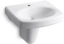 22 x 18 in. Oval wall-mount 1 Hole Bathroom Sink in White