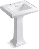 24 x 19 in. Rectangular Pedestal Sink and Base in White 