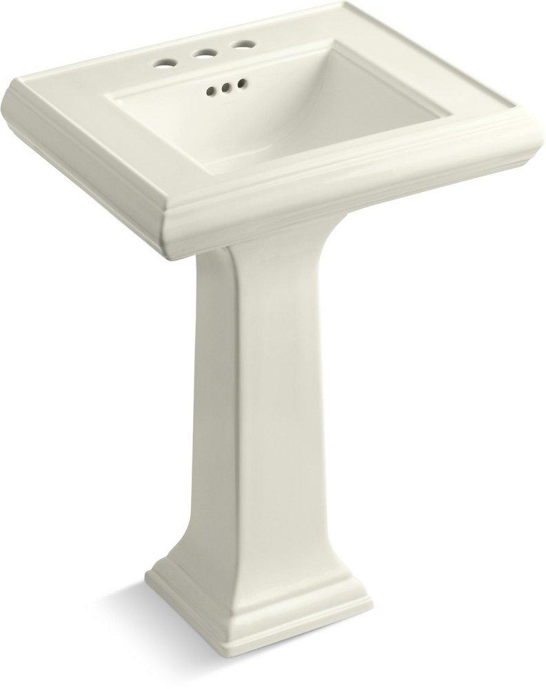 19-7/8 in. Rectangular Pedestal Sink with Base in Biscuit 