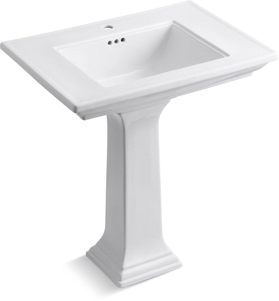 30 x 22 in. Rectangular Pedestal Sink and Base in White 
