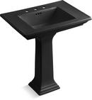 30-3/4 in. Pedestal Rectangular Bathroom Sink and Base in Black Black™