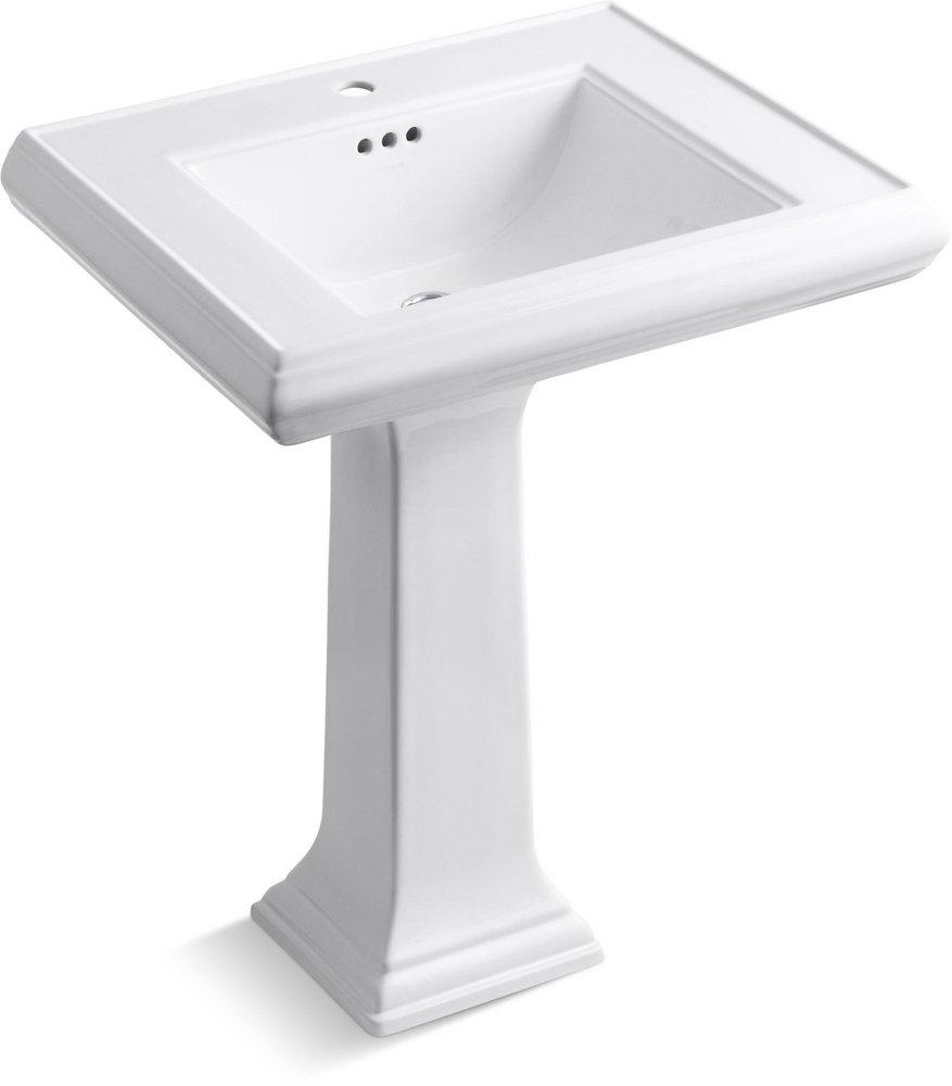 27 x 22 in. Rectangular Pedestal Sink and Base in White 