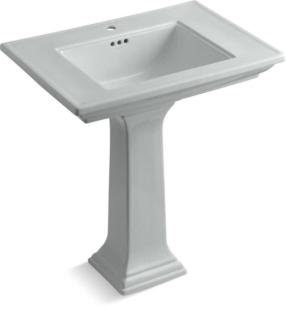 22-3/16 in. Rectangular Pedestal Sink with Base in Ice&trade; Grey 