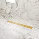 28 in. Linear Shower Drain with Drain Flange in Brushed Gold