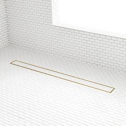 40 in. Linear Tile-In Shower Drain with Drain Flange in Brushed Gold