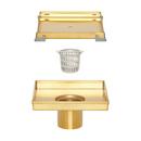 4 in. Square Tile-In Shower Drain with Drain Flange in Brushed Gold image number 5