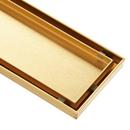 28 in. Linear Tile-In Shower Drain with Drain Flange in Brushed Gold 