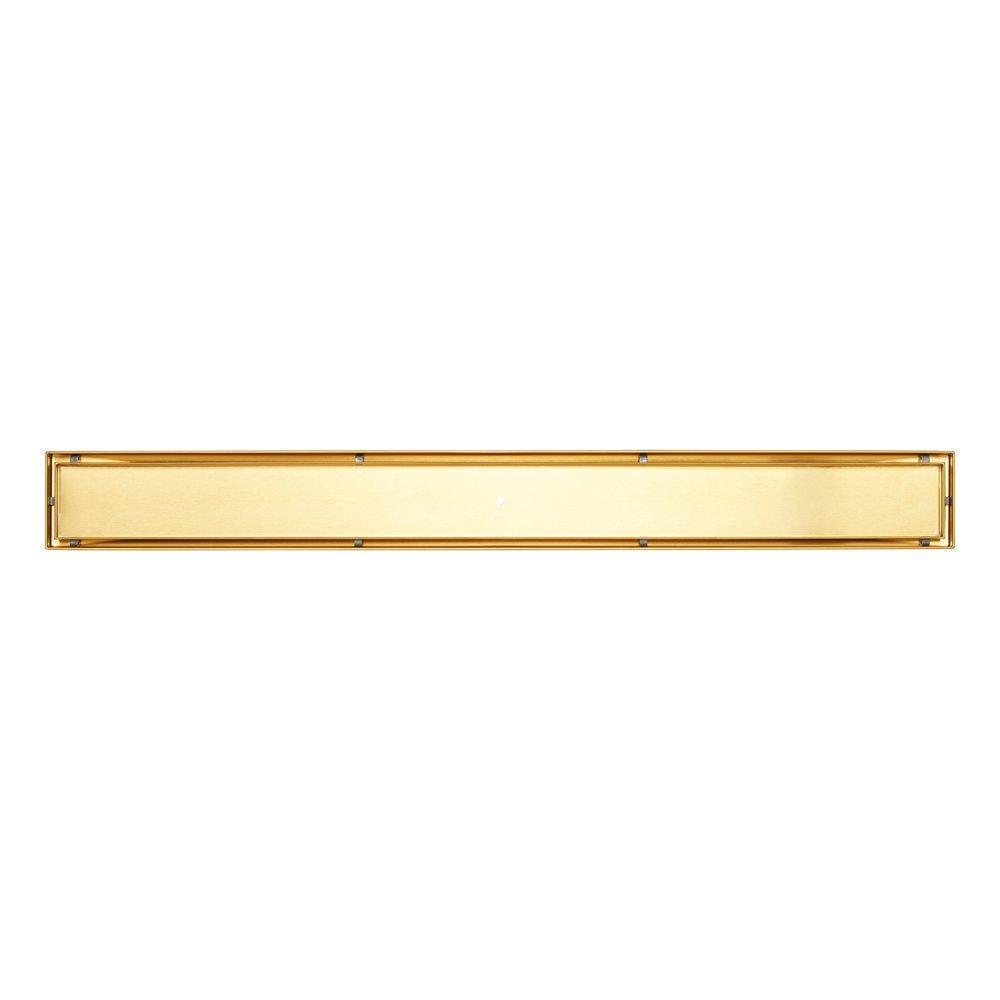 32 in. Linear Tile-In Shower Drain with Drain Flange in Brushed Gold image number 9