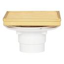 4 in. Square Shower Drain with Drain Flange in Brushed Gold 