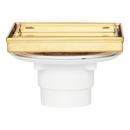 6 in. Square Tile-In Shower Drain with Drain Flange in Brushed Gold 