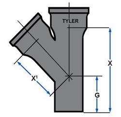 4 in. x 4 in. x 3 in. Service EC Cast Iron Y Wye
