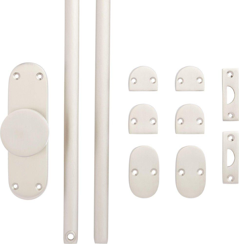 BRASS DOOR CREMONE BOLT BRUSHED NICKEL 