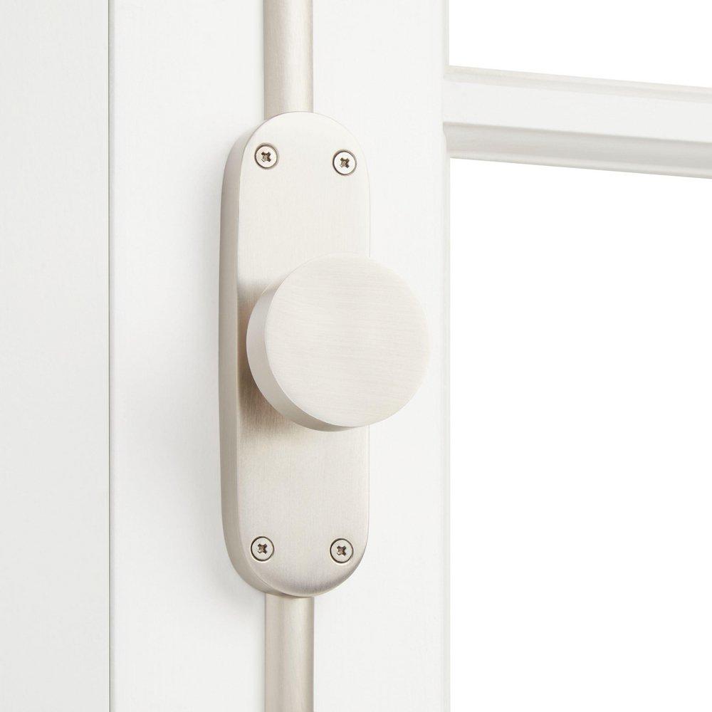BRASS DOOR CREMONE BOLT BRUSHED NICKEL 