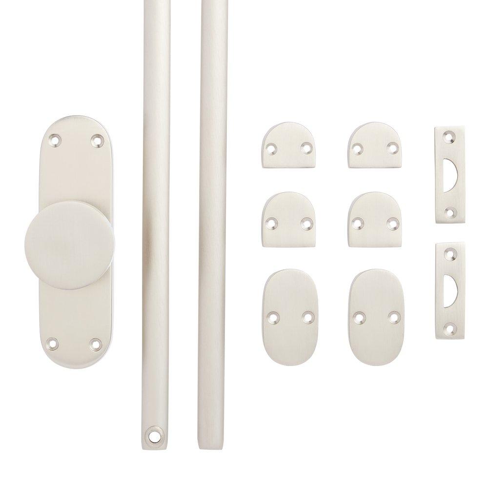 BRASS DOOR CREMONE BOLT BRUSHED NICKEL 