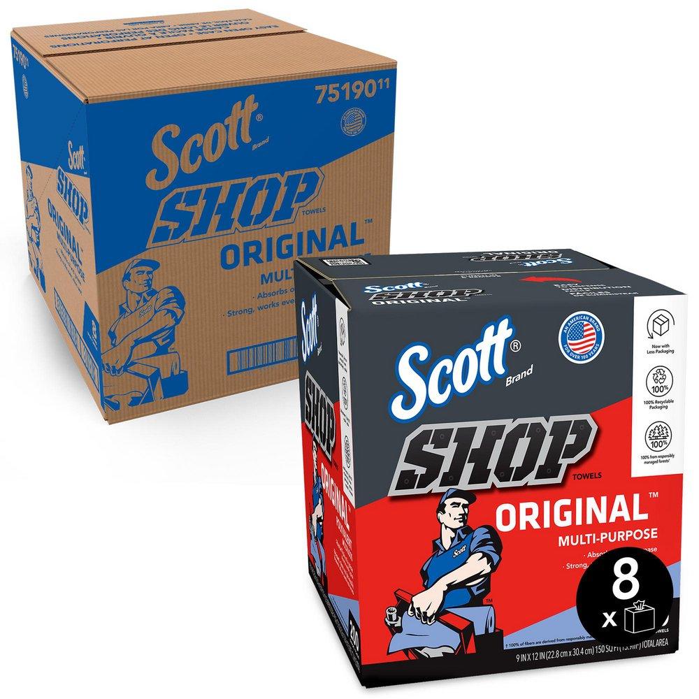 Scott® Blue 12 x 9 in. Shop Towel (Box of 200 Sheets, Case of 8 Boxes, Case of 1600 Towels) 