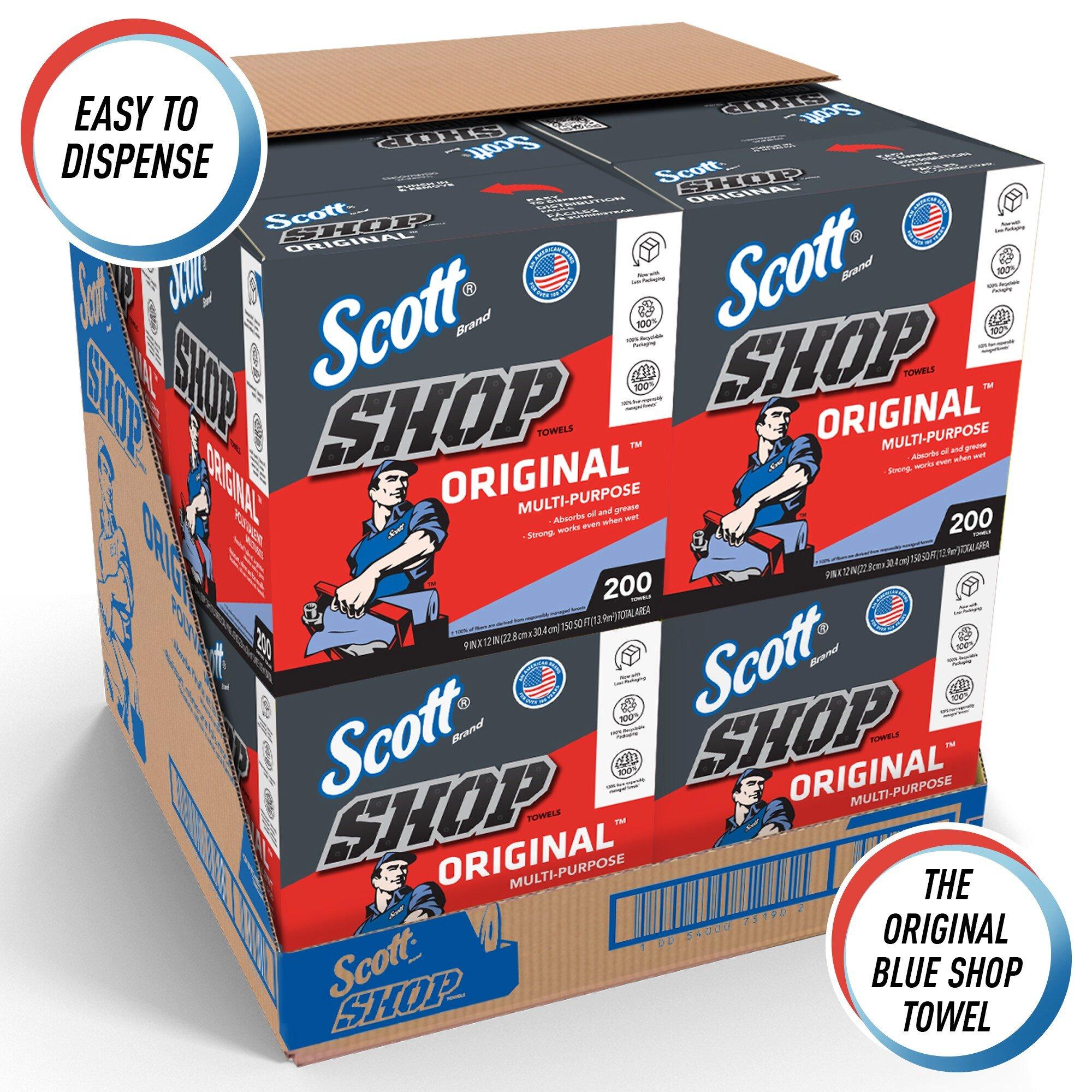 Kimberly-Clark Professional&trade; Blue 12 x 9 in. Shop Towel (Box of 200 Sheets, Case of 8 Boxes, Case of 1600 Towels) 