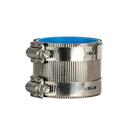 COUPLING 3 IN NO HUB BLUELINE PP RIBBED SS OUTER SHIELD LOW DUROMETER BLPP INNER SHIELD REMOVABLE MECHANICAL JOINT ASTM 1412 COMPLIANT 
