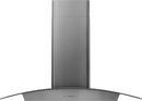 Ravenna 90 cm LED Wall Hood in Black Stainless Steel with Gray Glass