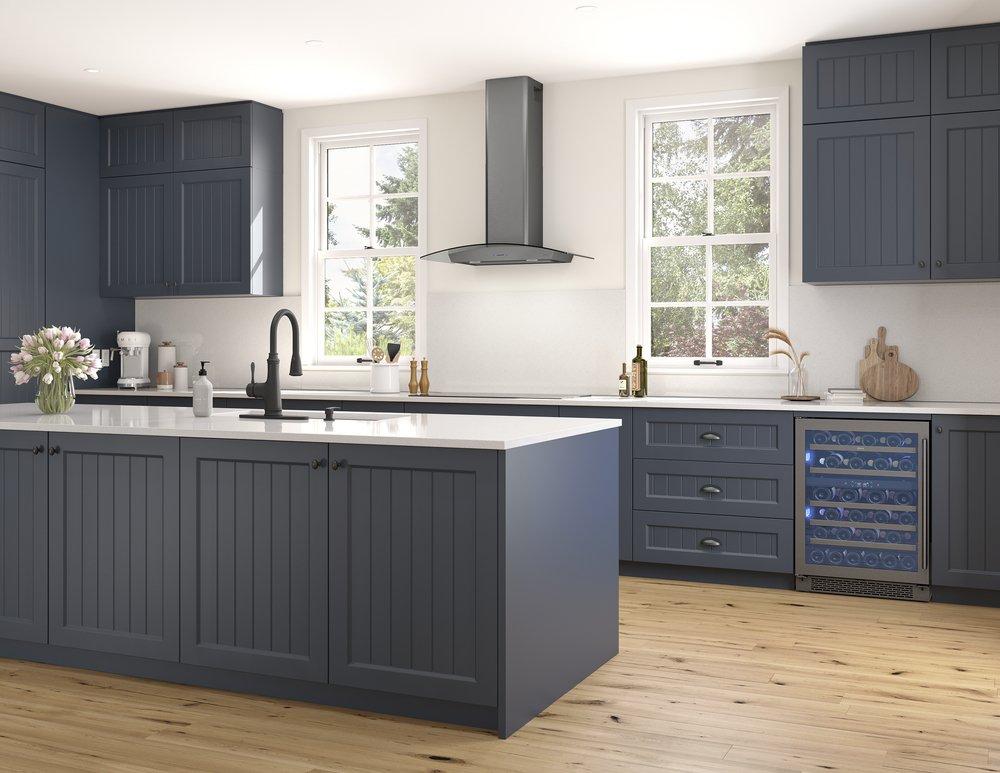 Ravenna 30 in. LED Wall Hood in Black Stainless Steel with Gray Glass 