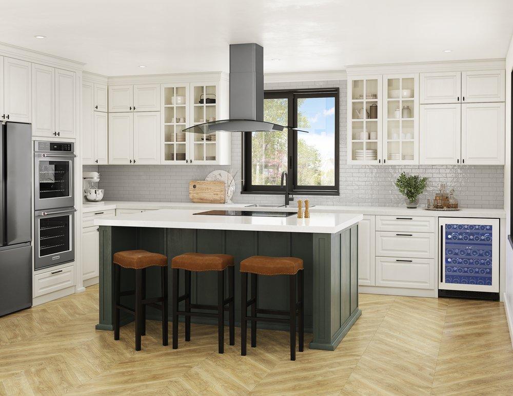 Ravenna 42 in. LED Island Hood in Black Stainless Steel & Gray Glass 