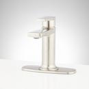 Single Handle Monoblock Bathroom Sink Faucet in Brushed Nickel 