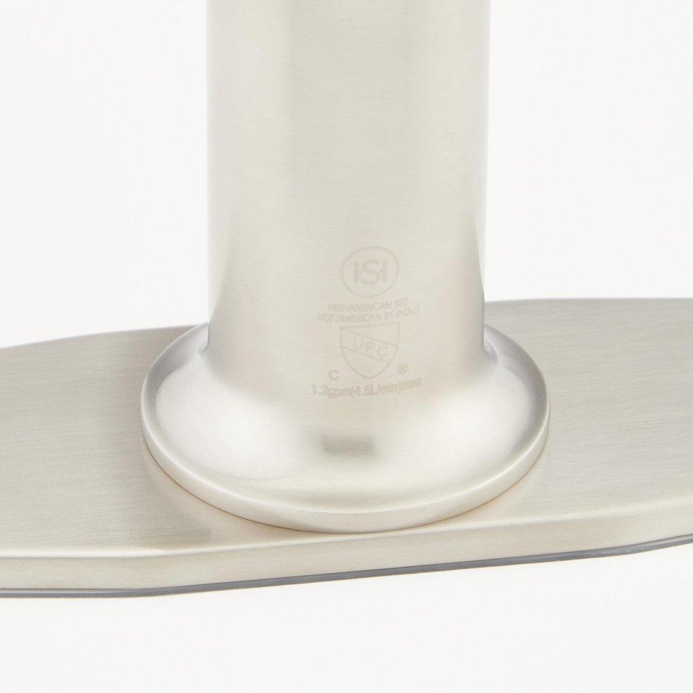 Single Handle Monoblock Bathroom Sink Faucet in Brushed Nickel 