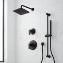 Two Handle Single Function Shower System Set in Matte Black - 1/2 in. and 3/4 in. Valve Included 
