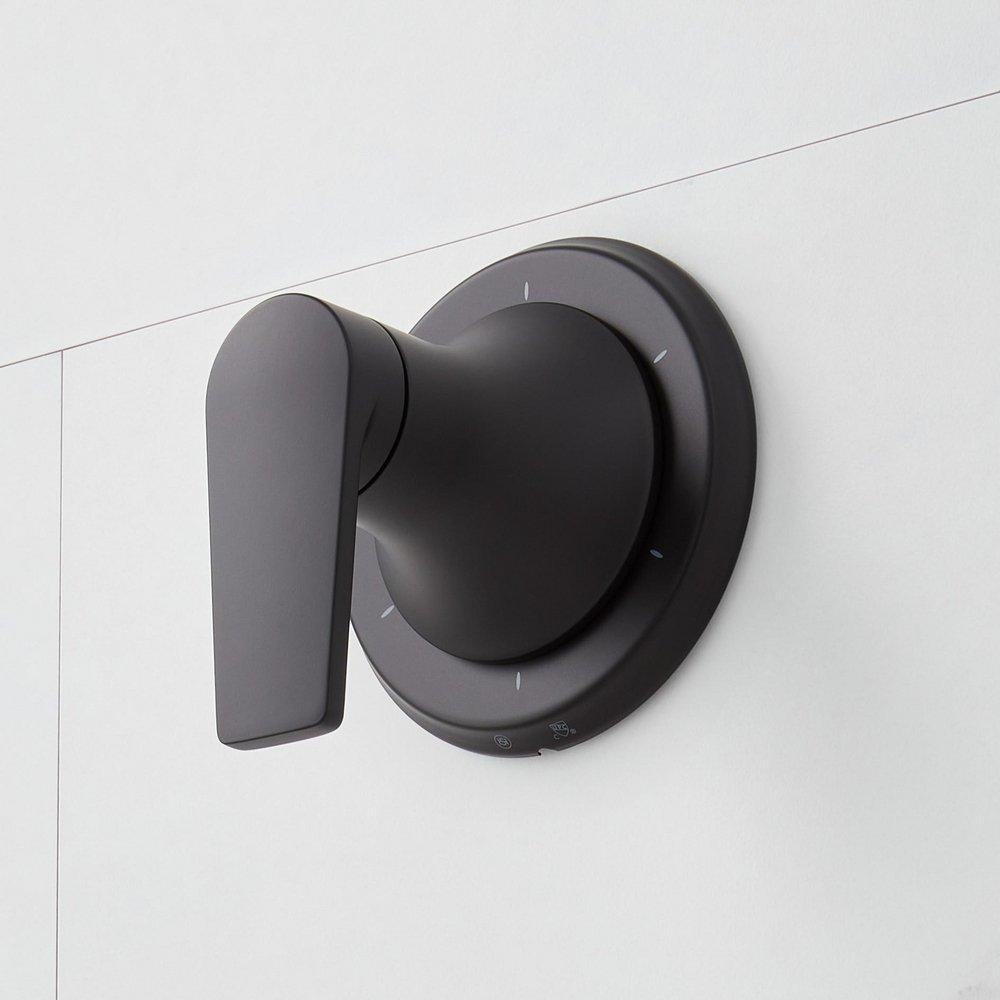 Two Handle Single Function Shower System Set in Matte Black - 1/2 in. and 3/4 in. Valve Included 