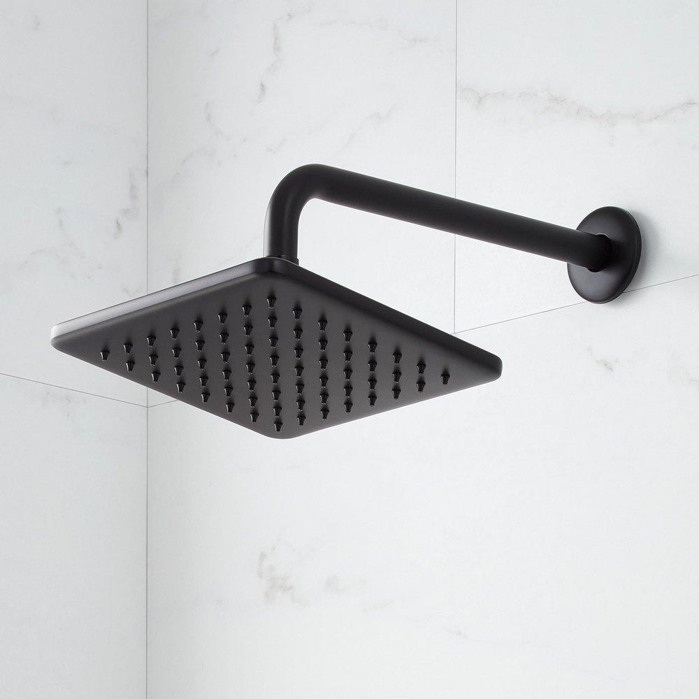 Two Handle Single Function Shower System Set in Matte Black - 1/2 in. and 3/4 in. Valve Included 