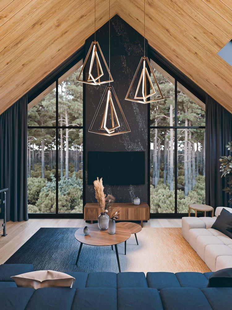 AFX Gold 36W 3-Light Integrated LED Pendant Light 