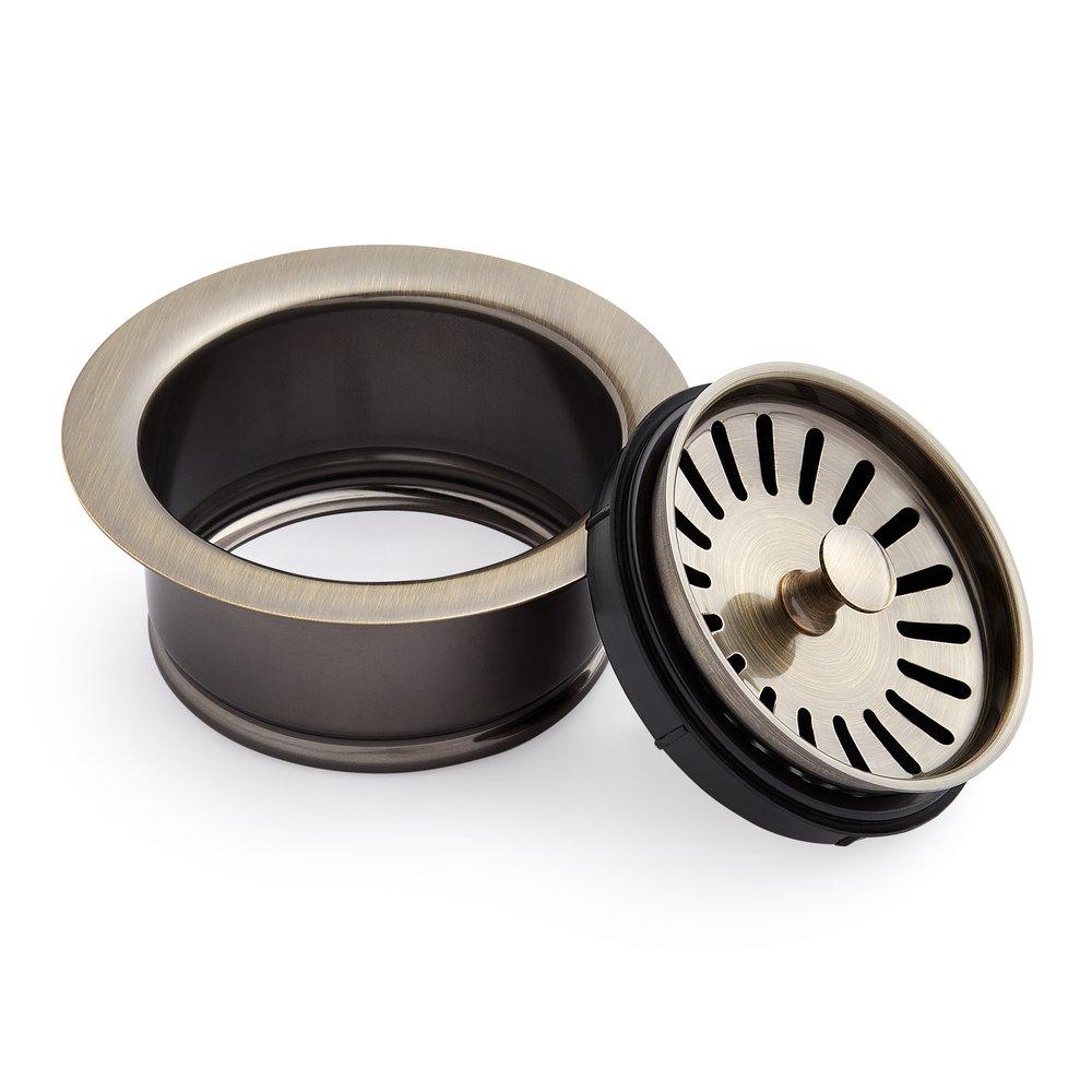 Signature Hardware Aged Brass Stainless Steel Plastic Disposer Flange 