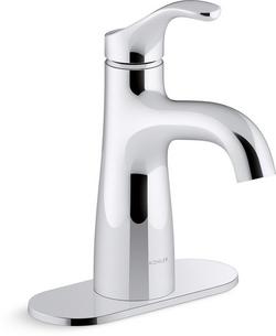 Single Handle Monoblock Bathroom Sink Faucet in Polished Chrome
