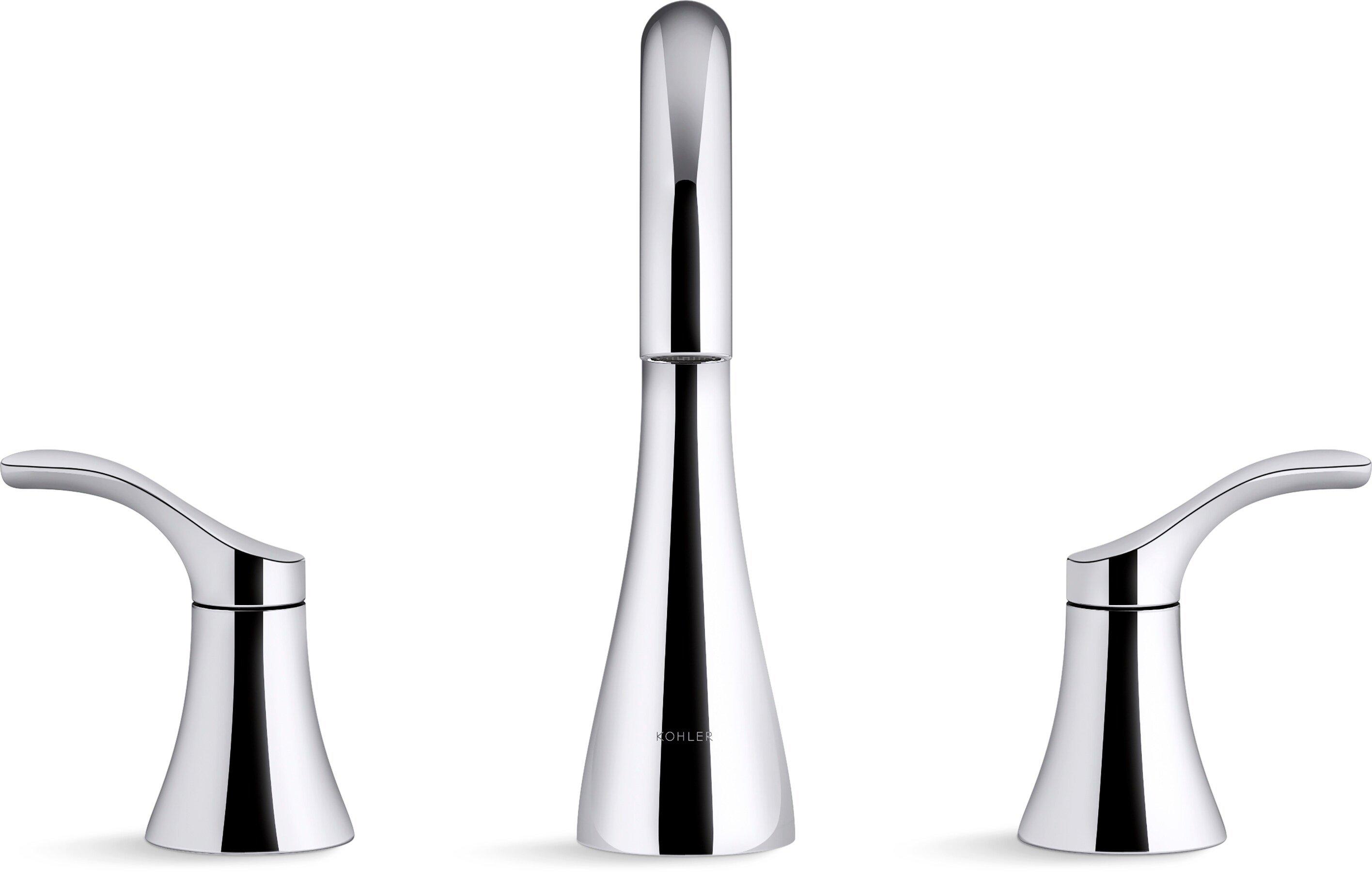 KOHLER Polished Chrome Two Handle Monoblock Bathroom Sink Faucet 